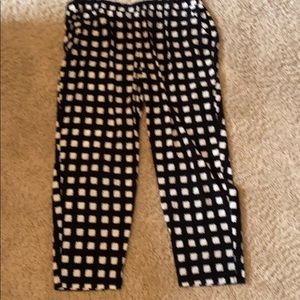 Black and white soft Chico polyester pants